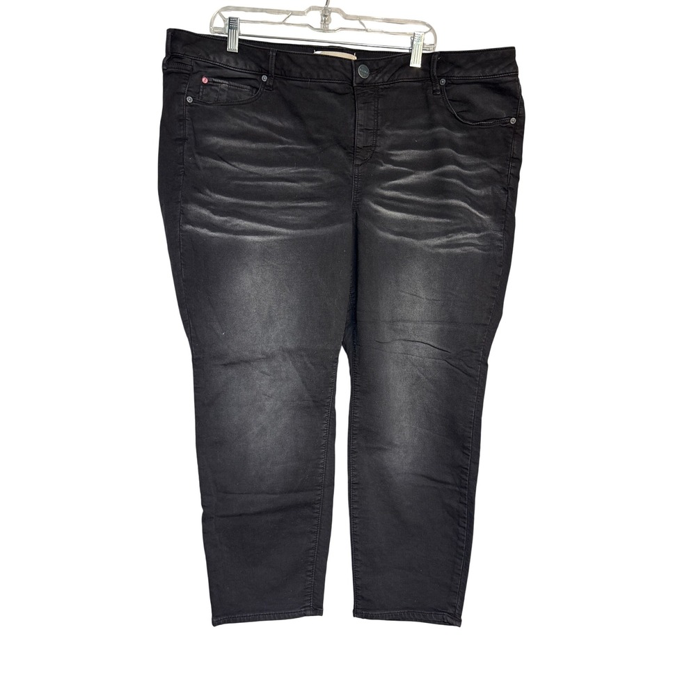 Slink Jeans Curvy‎ Fit Womens Black Wash Denim Pants Size 24 Comfort Stretch